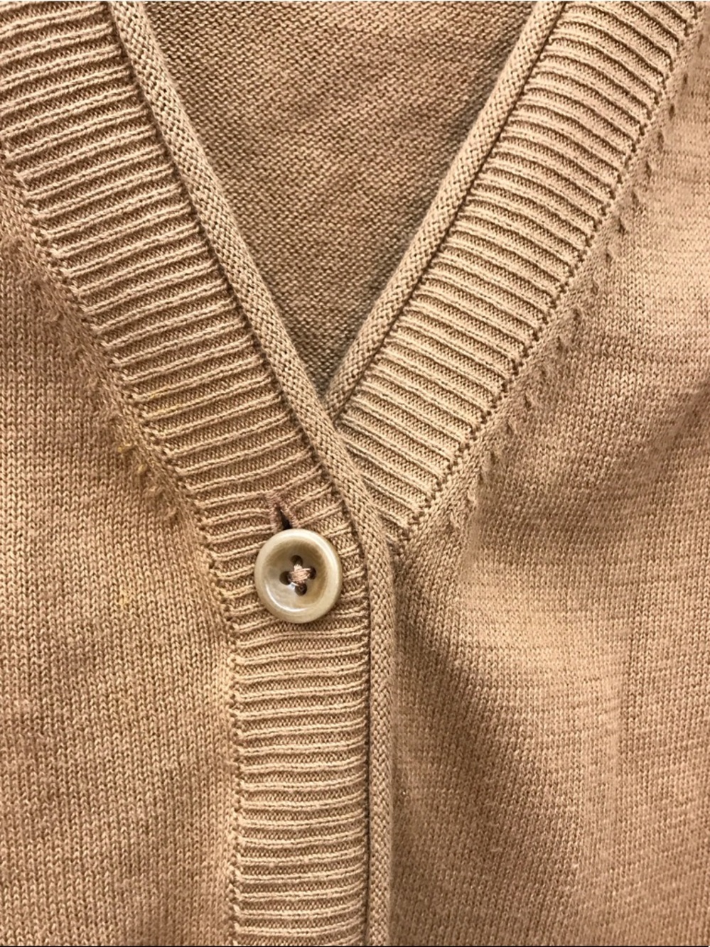 Pact Women's Camel/Tan V-Neck Button Cardigan - Picture 3 of 3